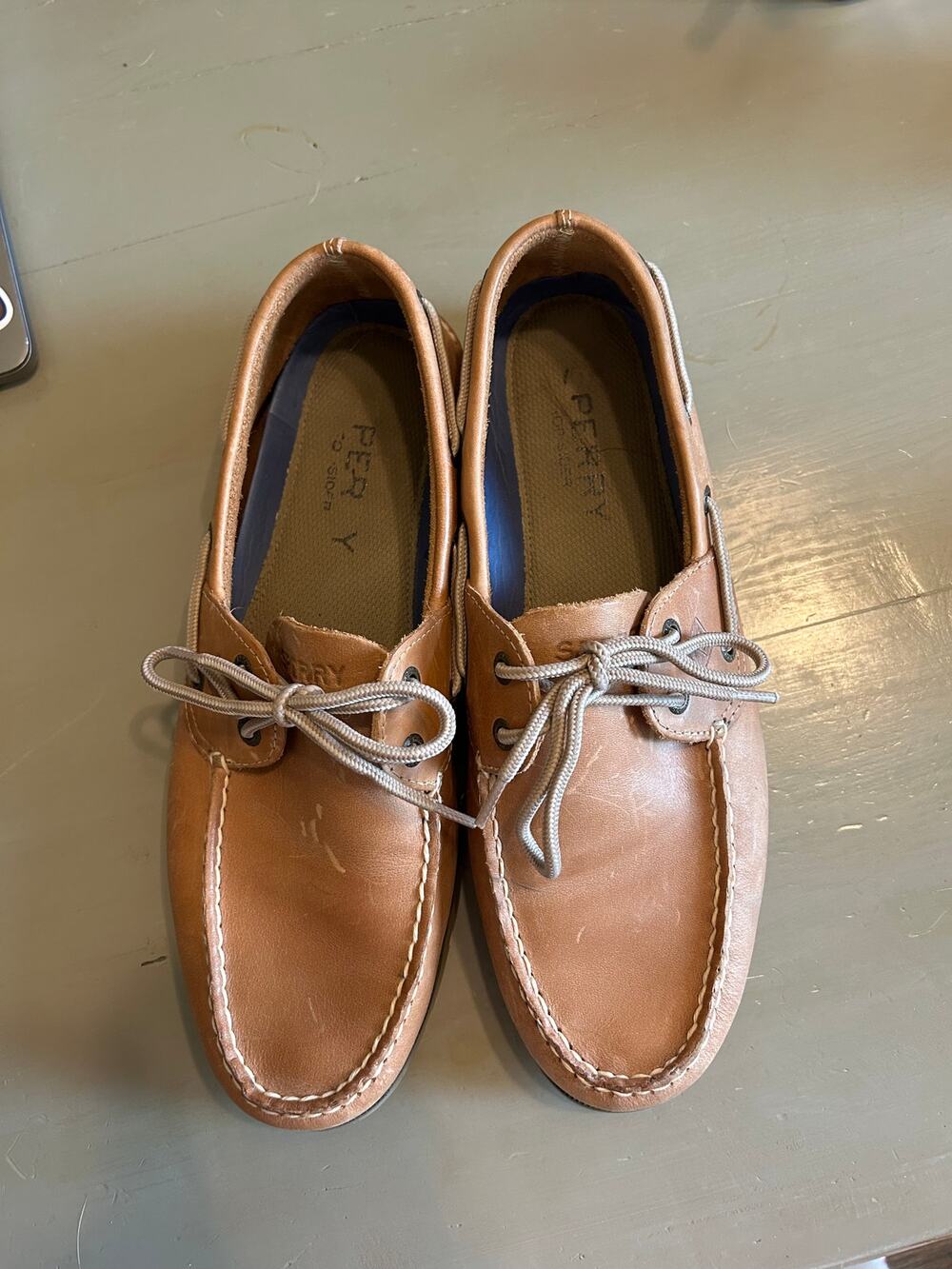 Men's Brown Leather Sperry Boat Shoes Like New 10.5